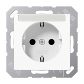 Штепсельная розетка SCHUKO 16A 250V~ с защитой от детей; с полем для надписи; термопласт; белая - артикул A1520BFKINAWW