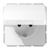 Штепсельная розетка SCHUKO 16A 250V~ с защитой от детей, влагозащищенная; белая - артикул CD1520BFKIKLWW