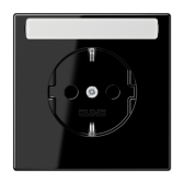 Штепсельная розетка SCHUKO 16A, 250V~ с защитой от детей и полем для надписи; чёрная - артикул LS1520KINASW
