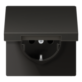 Штепсельная розетка SCHUKO 16A 250V~ с защитой от детей и откидной крышкой; антрацит - артикул AL1520KIKLAN