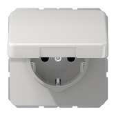 Штепсельная розетка SCHUKO 16A 250V~ с защитой от детей, влагозащищенная; светло-серая - артикул CD1520BFKIKLLG