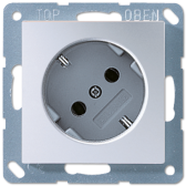 Штепсельная розетка SCHUKO 16A 250V~ ; угол наклона 45 °; алюминий - артикул A520-45KIAL