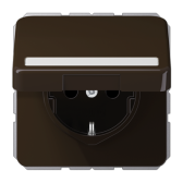 Штепсельная розетка SCHUKO 16A 250V~ с полем для надписи и защитой от влажности; коричневая - артикул CD1520BFNAKLBR