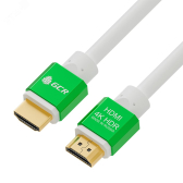 Кабель HDMI 2.0, Ultra HD 19М на 19М, 1 м., AL белый-зеленый - артикул 1000551768