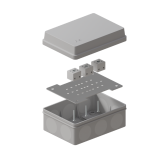 Коробка распр. огнестойк. (HF) двухкомп. FIREFORT КРОПС-P4, IP67, 150х110х70 мм,  до 2,5 мм2, 8 клемм | FRJB2-KM-P4-2.5-08-КРОПС-IP67 | СИСТЕМА КМ - артикул KR0238