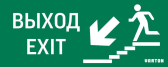 Пиктограмма ВЫХОД/ЛЕСТНИЦА ВНИЗ/ФИГУРА для аварийно-эвакуационного светильника ip20 - артикул V5-EM01-60.001.025
