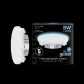 Лампа светодиодная LED 8вт GX53 белый таблетка Gauss - артикул LD108008208