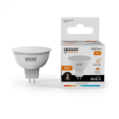 Лампа светодиодная LED 9 Вт 680 лм 3000К DC12В GU5.3 софит MR16 теплая Низковольтная Elementary - артикул 11519