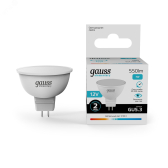 Лампа светодиодная LED 7 Вт 550 лм 4100К софит MR16 нейтральный GU5.3 AC/DC 12В низковольтная Elementary - артикул 11527