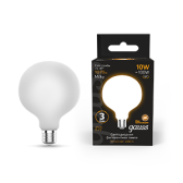 Лампа Filament G125 10W 1070lm 3000К Е27 milky LED 1/20 | 187202110 | Gauss - Gauss, артикул 187202110