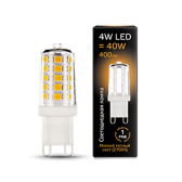 Лампа светодиодная LED 4Вт G9 AC185-265В 2700К керамика | 107309104 | Gauss - артикул 107309104