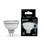 Лампа светодиодная LED 5 Вт 530 лм 4100К софит MR16 нейтральный GU5.3 AC 220В Black - артикул 101505205