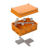 Коробка огнестойкая для о/п 40-0310-FR2.5-6 Е15-Е60 (латунь) 150х110х70 | 40-0310-FR2.5-6-Е60 | Промрукав - артикул 40-0310-FR2.5-6-Е60