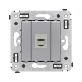 Avanti Компьютерная розетка RJ-45 без шторки в стену, кат.5e одинарная экранированная,  Закаленная сталь - артикул 4404763