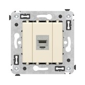Avanti Компьютерная розетка RJ-45 без шторки в    стену кат.5e одинарная экранированная Ванильная   дымка - артикул 4405763
