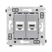Avanti Компьютерная розетка RJ-45 без шторки в стену, кат.6 двойная,  Закаленная сталь - артикул 4404694