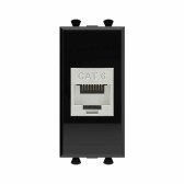 Avanti Компьютерная розетка RJ-45 без шторки      модульная кат.6 экранированная Черный квадрат 1   модуль - артикул 4402791