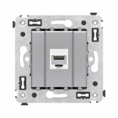 Avanti Компьютерная розетка RJ-45 без шторки в стену, кат.6 одинарная,  Закаленная сталь - артикул 4404693