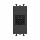 Avanti Компьютерная розетка RJ-45 без шторки модульная, кат.6А,  Черный матовый, 1 модуль - артикул 4412671
