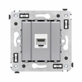 Avanti Компьютерная розетка RJ-45 без шторки в стену, кат.6А одинарная,  Закаленная сталь - артикул 4404673