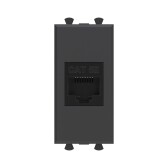 Avanti Компьютерная розетка RJ-45 без шторки      модульная кат.5е Черный матовый 1 модуль - артикул 4412661