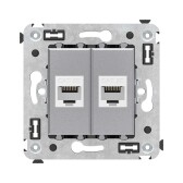 Avanti Компьютерная розетка RJ-45 без шторки в    стену, кат.5е двойная, Закаленная сталь - артикул 4404664