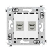 Avanti Компьютерная розетка RJ-45 без шторки в    стену, кат.5е двойная,экранированная Белое облако - артикул 4400764