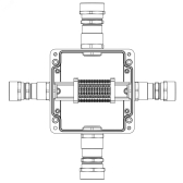 Взрывозащищенная клеммная коробка из полиэстера TBE-P-05-(12xCBC.2)-1xKA4MHK(A)-1xKA3MHK(B)-1xKA4MHK(C)-1xKA3MHK(D)1Ex e IIC Т5 Gb/ Ex tb IIIC T95°C D - артикул 1231.051.22.11H