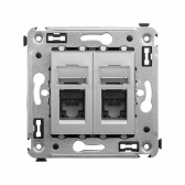 Avanti Компьютерная розетка RJ-45 в стену, кат.6 двойная,, Закаленная сталь - артикул 4404294
