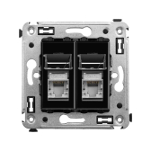 Avanti Розетка RJ-45 в стену, 5e двойная экранированная, ''Черный квадрат'' - артикул 4402364