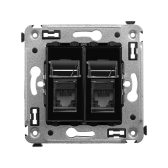Avanti Розетка RJ-45 в стену, кат.6 двойная, ''Черный квадрат'' - артикул 4402294