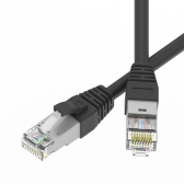 Патч-корд экранированный SLIM CAT6A S/FTP 4х2, 28 AWG, LSZH, чёрный, 0,5м | RN6ASF4505BK-28 | DKC - артикул RN6ASF4505BK-28