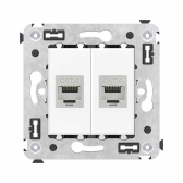 Avanti Компьютерная розетка RJ-45 без шторки в стену, кат.6 двойная экранированная,  Белое облако - артикул 4400794