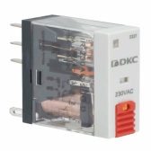 Реле миниатюрное промышленное, 2CO, коммутируемый ток 8 А, AgSnO, напряжение 115V AC, опция – тест-кнопка+светодиод - артикул IR-115AC-2CO-D