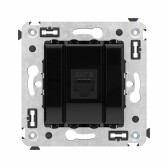 Avanti Компьютерная розетка RJ-45 без шторки в стену, кат.6 одинарная,  Черный квадрат - артикул 4402693