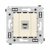 Avanti Компьютерная розетка RJ-45 без шторки в стену, кат.6А одинарная экранированная,  Ванильная дымка - артикул 4405773