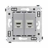 Avanti Компьютерная розетка RJ-45 без шторки в стену, кат.6А двойная экранированная,  Закаленная сталь - артикул 4404774
