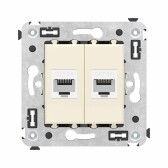 Avanti Компьютерная розетка RJ-45 без шторки в стену, кат.6А двойная,  Ванильная дымка - артикул 4405674