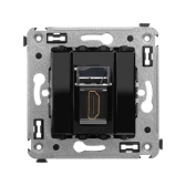 Avanti HDMI розетка одинарная в стену, тип А-А, Черный квадрат - артикул 4402253