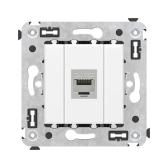 Avanti Компьютерная розетка RJ-45 без шторки в стену, кат.5e одинарная экранированная,  Белое облако - артикул 4400763