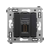 Avanti HDMI розетка одинарная в стену, тип А-А, , Черный матовый - DKC (ДКС), артикул 4412253