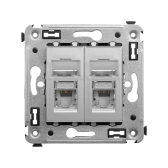 Avanti Компьютерная розетка RJ-45 в стену кат.5e двойная экранированная Закаленная сталь - артикул 4404364