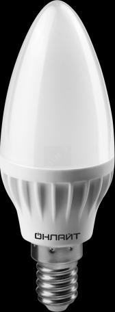 Лампа светодиодная LED 6вт Е14 дневной матовая свеча (61127 OLL-C37) - артикул 61127 OLL-C37