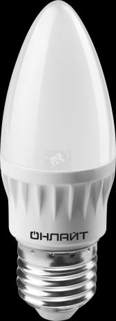 Лампа светодиодная LED 8вт E27 белый матовая свеча ОНЛАЙТ (71635 OLL-C37) - артикул 71635 OLL-C37