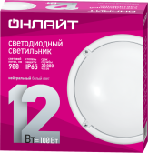 Светильник светодиодный OBL-R1-12-4K-WH-IP65 | 71686 | ОНЛАЙТ - артикул 71686