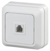 Розетка телефонная RJ11, ОУ, Quadro, белый, 2-302-01 - артикул Б0027661