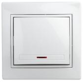 Выключатель с подсветкой, 10А-250В, СУ, Plano, белый,1-102-01 (Б0027597) - артикул Б0027597