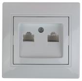 Розетка информационная 2xRJ45, СУ, Plano, белый, 1-304-01 - артикул Б0043241