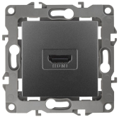 Розетка HDMI, Эра12, графит, 12-3114-12 - ЭРА (Энергия света), артикул Б0027487