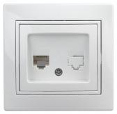 Розетка информационная RJ45, СУ, Plano, белый, 1-303-01 - артикул Б0027621